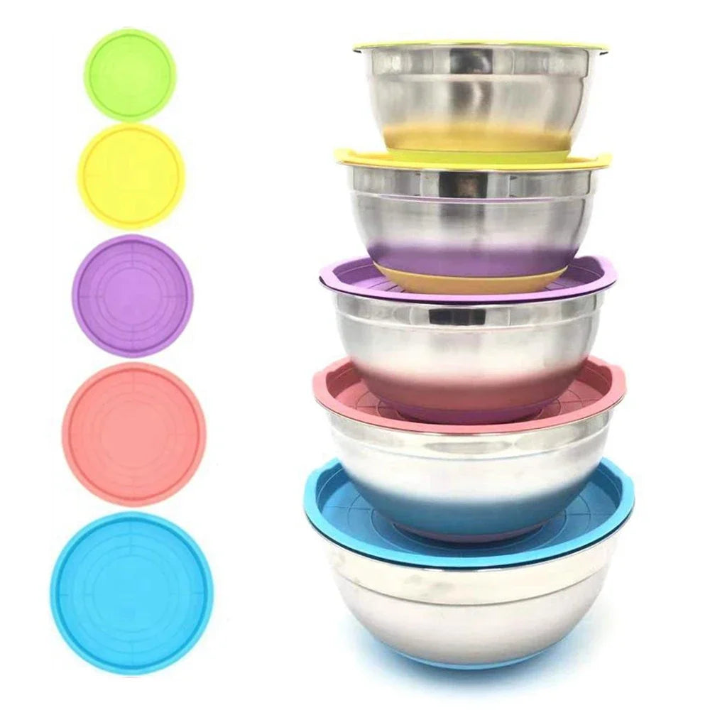 Colors Stainless Steel Mixing Bowl Lid Egg Mixer