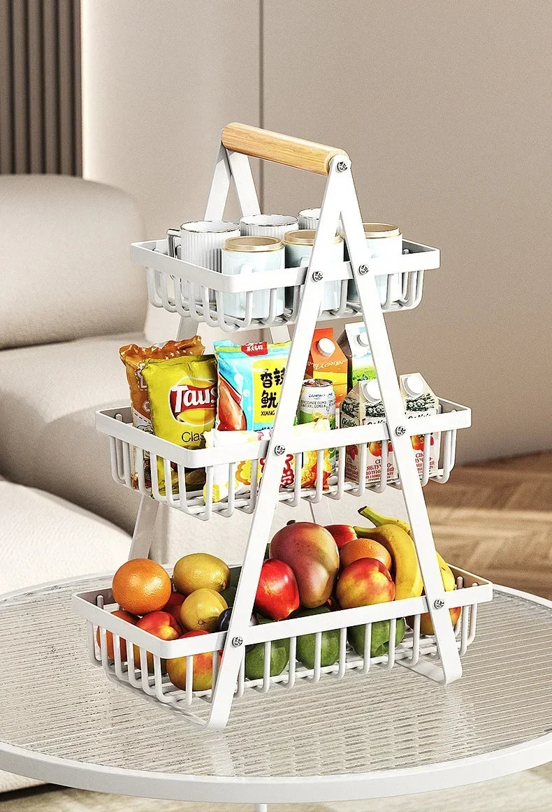 2/3 Tiers Countertop Fruit Basket Fruit Bowle Basket