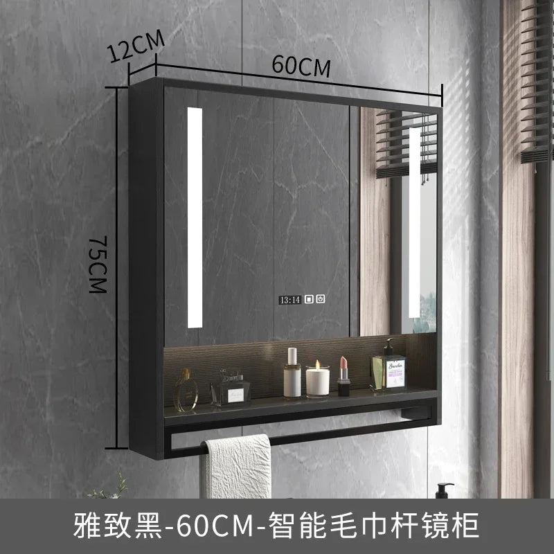 Smart Bathroom Mirror Cabinets Wall-Mounted Backlight Anti-Fog