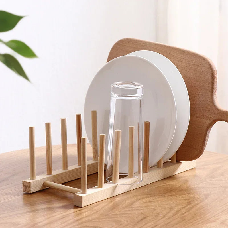 Diy Locker Bamboo Drain Rack Wooden Plate Rack