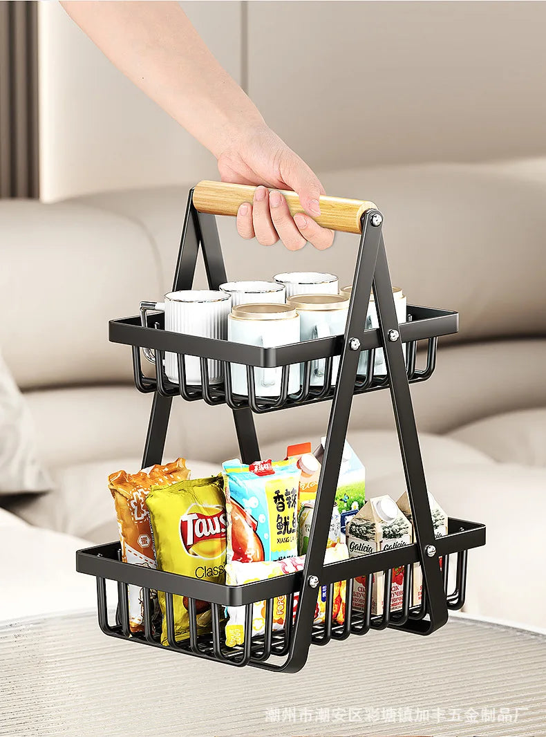2/3 Tiers Countertop Fruit Basket Fruit Bowl Basket