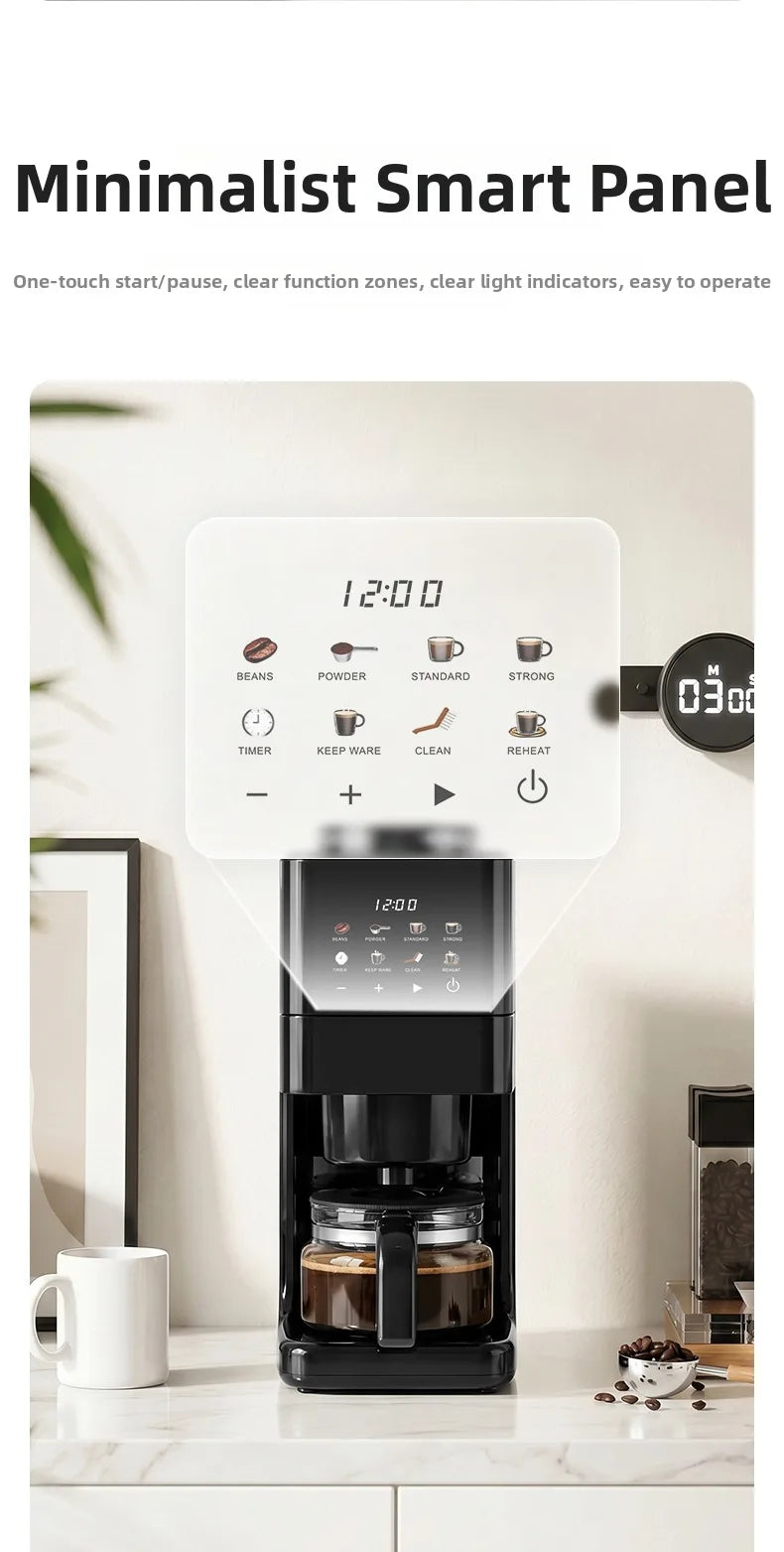 Automatic Coffee Maker Built-In Grinder & Cold Dual