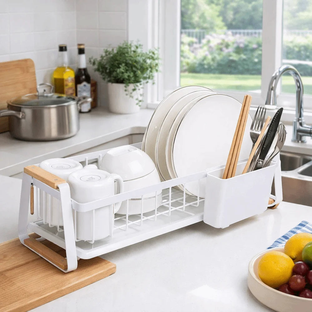 Detachable Dish Rack Large Capacity Metal Frame Dish