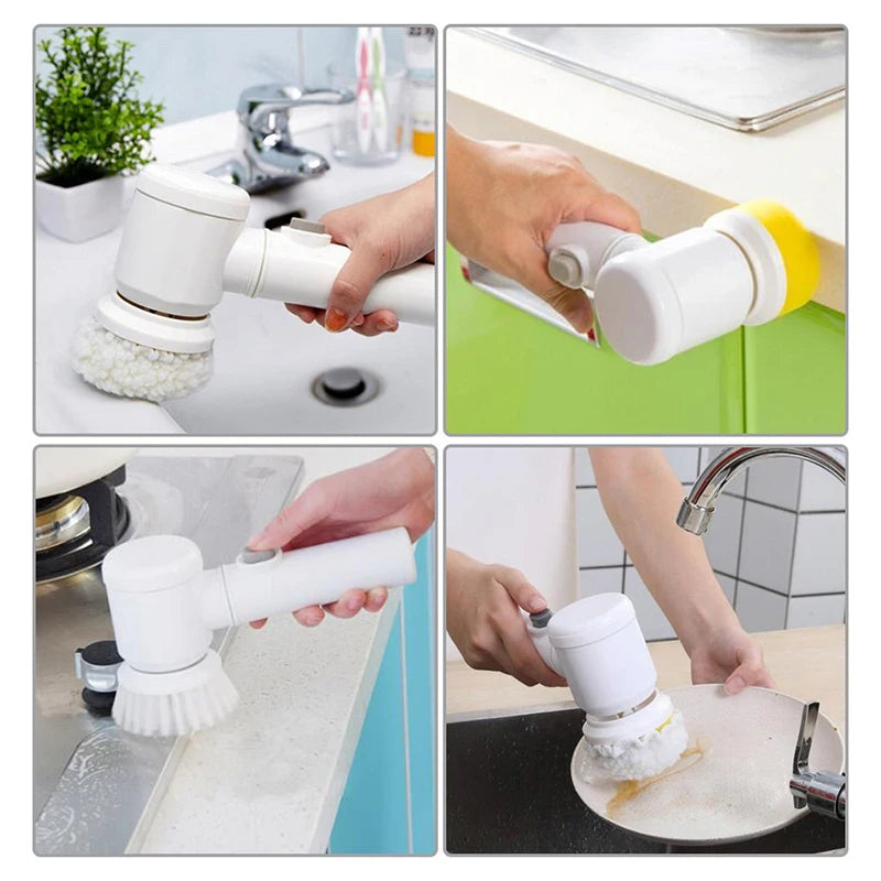 Multi-Purpose Bathroom Scrubber Handheld Electric Cleaning Brush