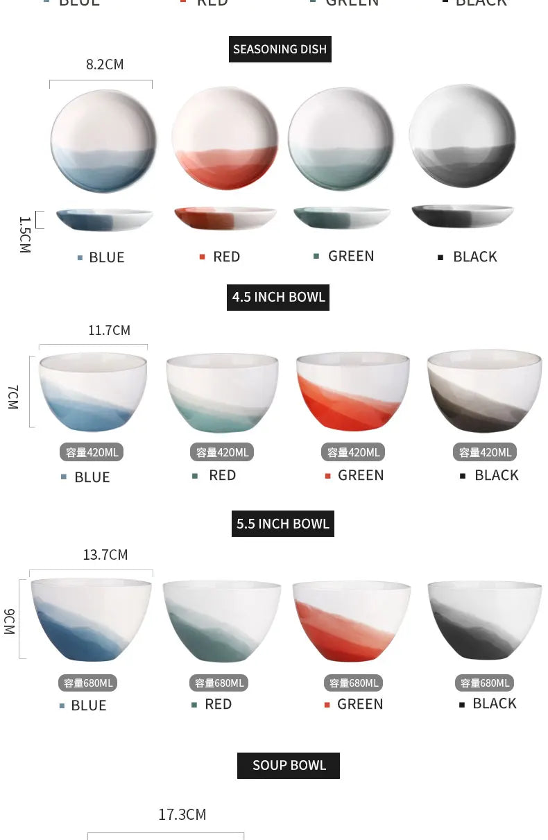 Mountain Scenery Ceramic Dinner Plate Big Round Dessert