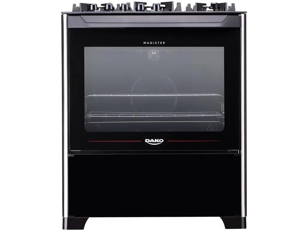 Dako 5-Burner Black Stove Automatic Ignition - Bivolt