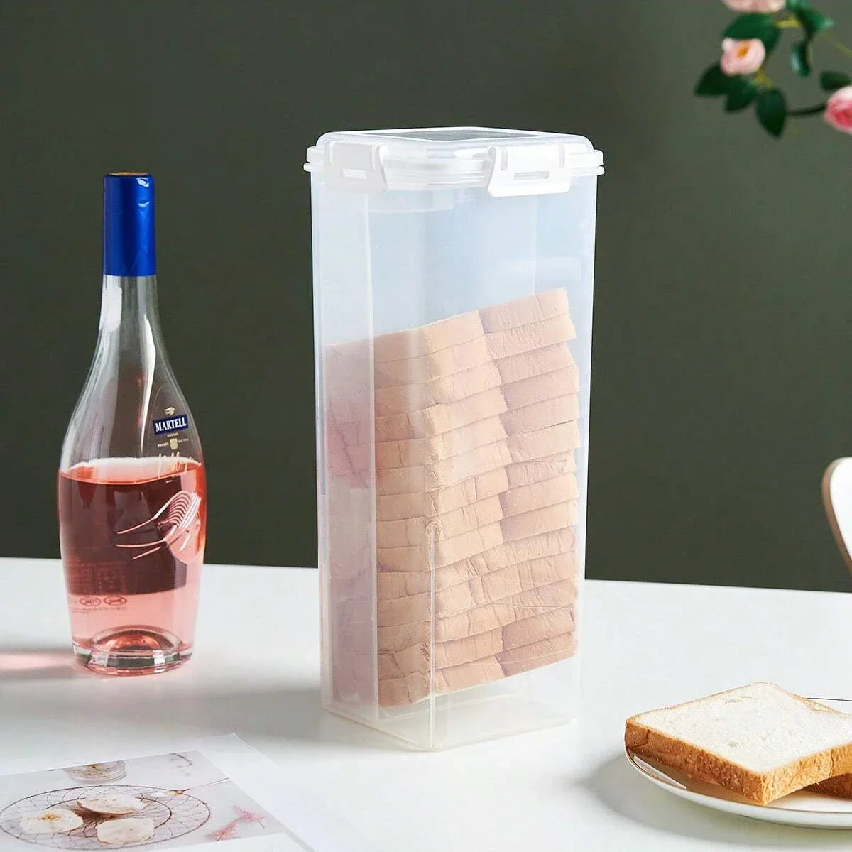 Bread Loaf Container Clear Airtight Bread Box Lid