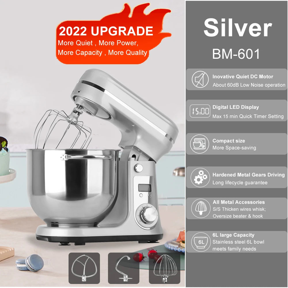 Biolomix Food Stand Mixer Blender Quiet Motor Cream