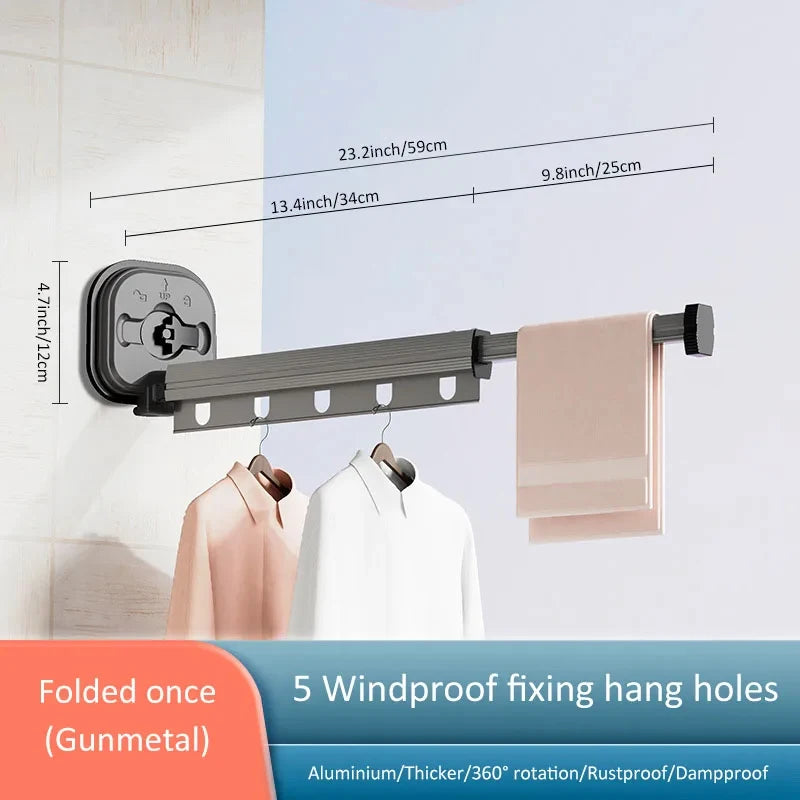 Retractable Clothes Drying Rack Space-Saver Collapsible Drying