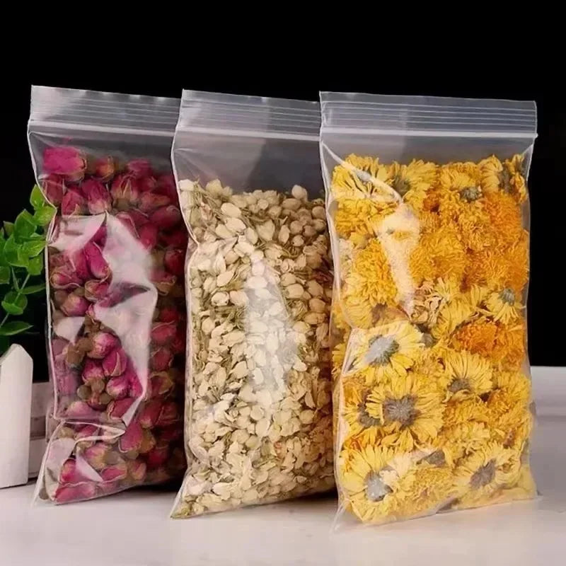 100-600pcs Small Zip Lock Plastic Bags Reclosable Transparent