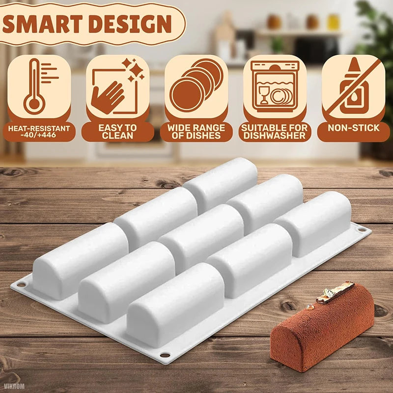 Cavity Log Cake Mold Baking 3d Roll Cylinder