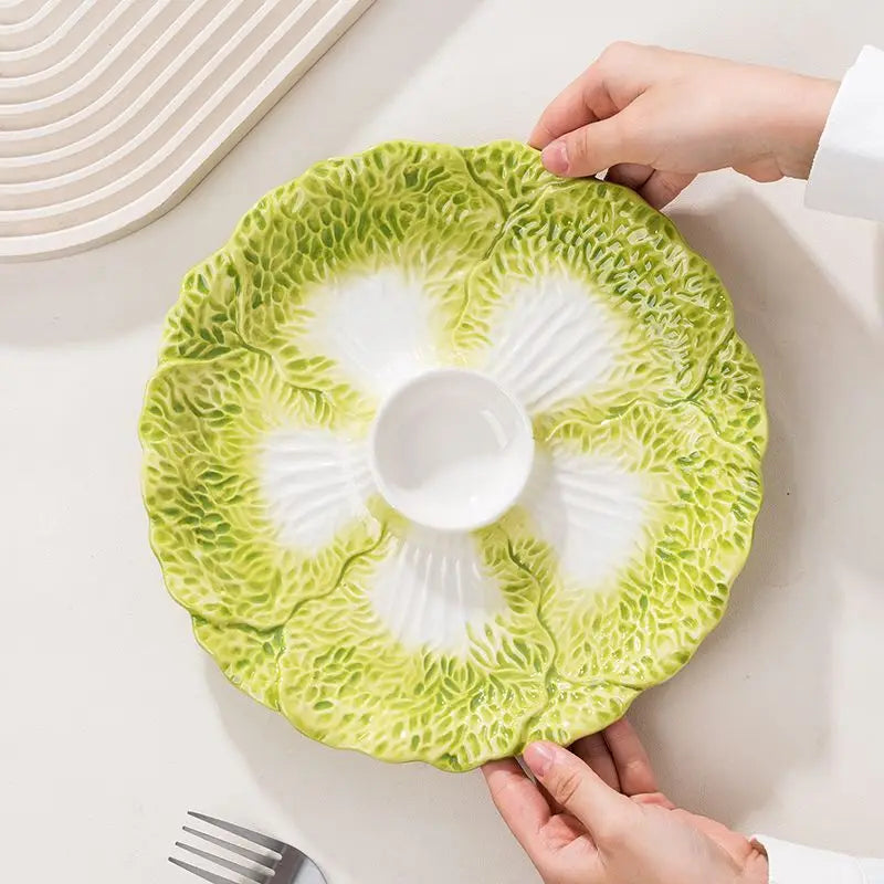Dumpling Plate Vinegar Dish Ceramic Vegetable Plate Butterfly
