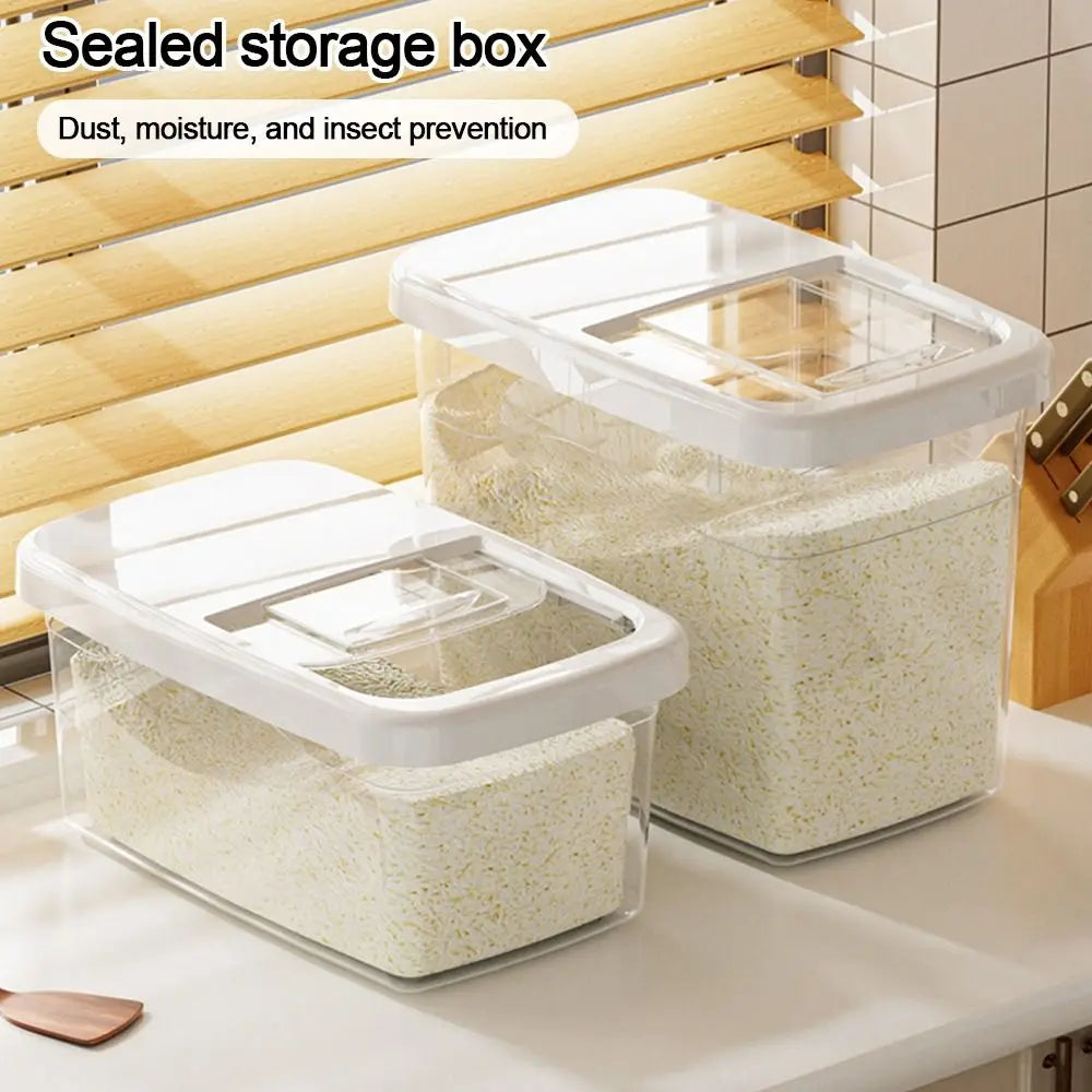 Moisture-Proof Rice Bucket Large Capacity Transparent Rice Grain