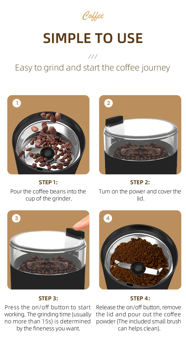 200w High-Power Coffee Grinder Coffee Bean Grinder Machine