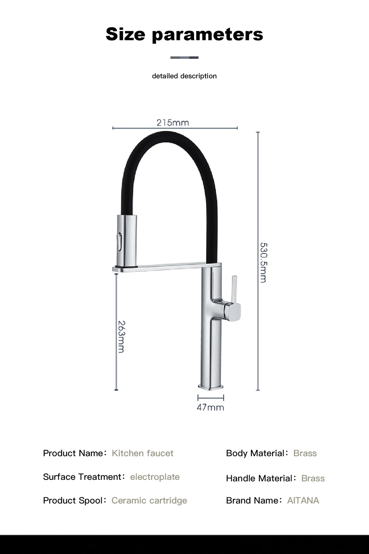 High End Black Brass Faucet Magnetic Suction Design