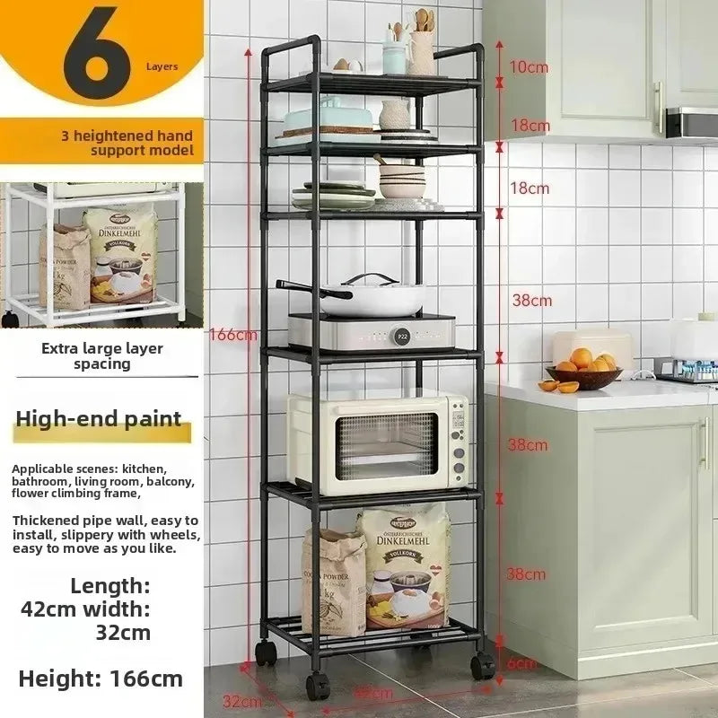 Multi-Layer Removable Storage Cart Floor-To-Ceiling Storage Rack
