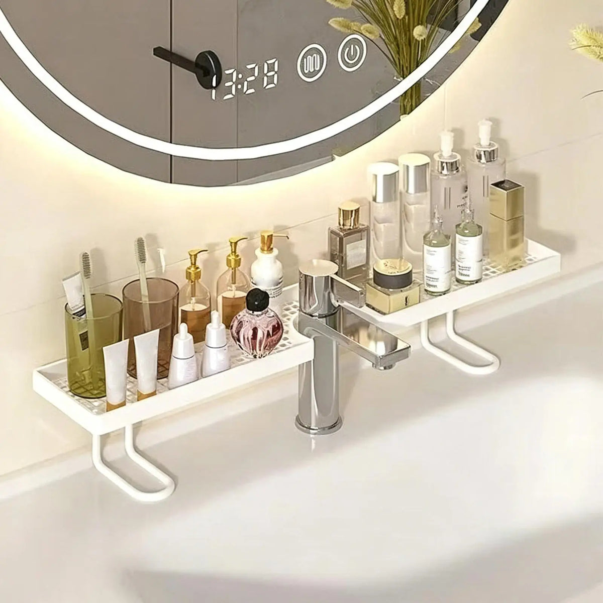 Sink Organizer Bathroom No Drilling Floating Easy Drainage