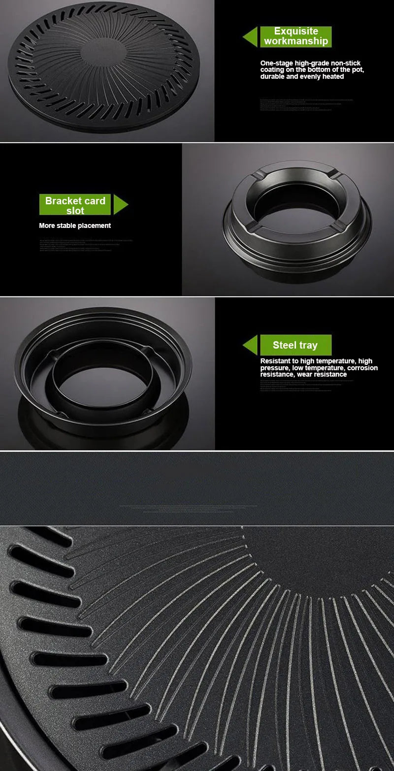 Korean Smokeless Barbecue Grill Pan Gas Non-Stick Gas