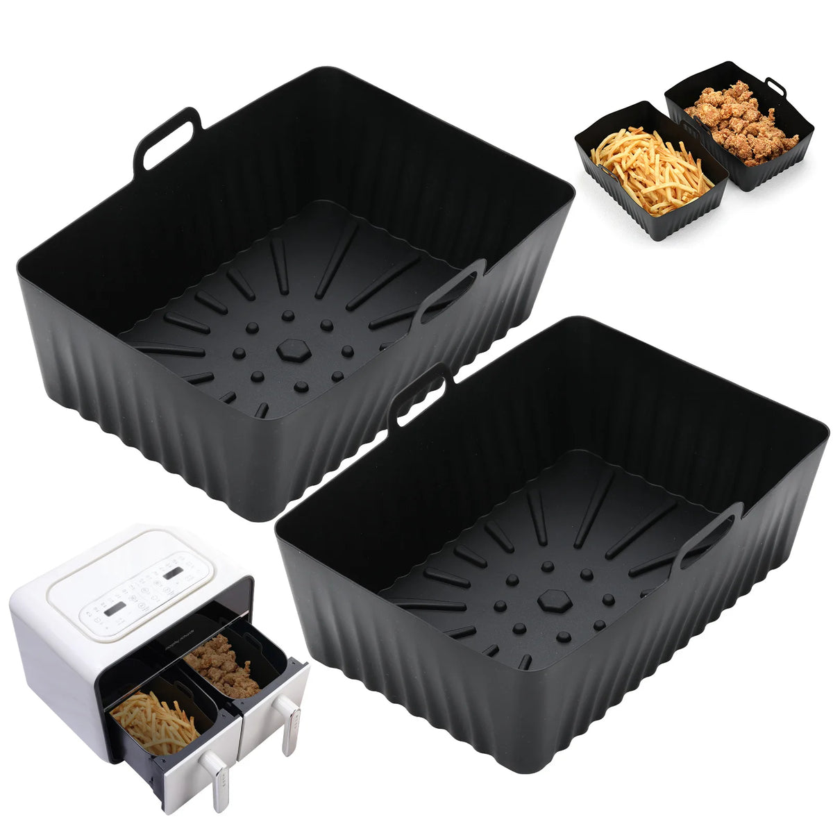 Silicone Mould Air Fryer Rectangular Baking Mould Air