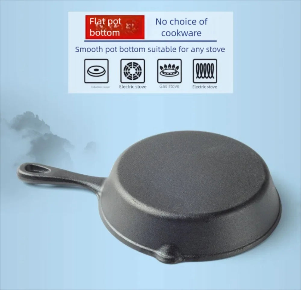 Pre-Seasoned Cast Iron Skillet 10/14/16/20/26cm Thickened Non