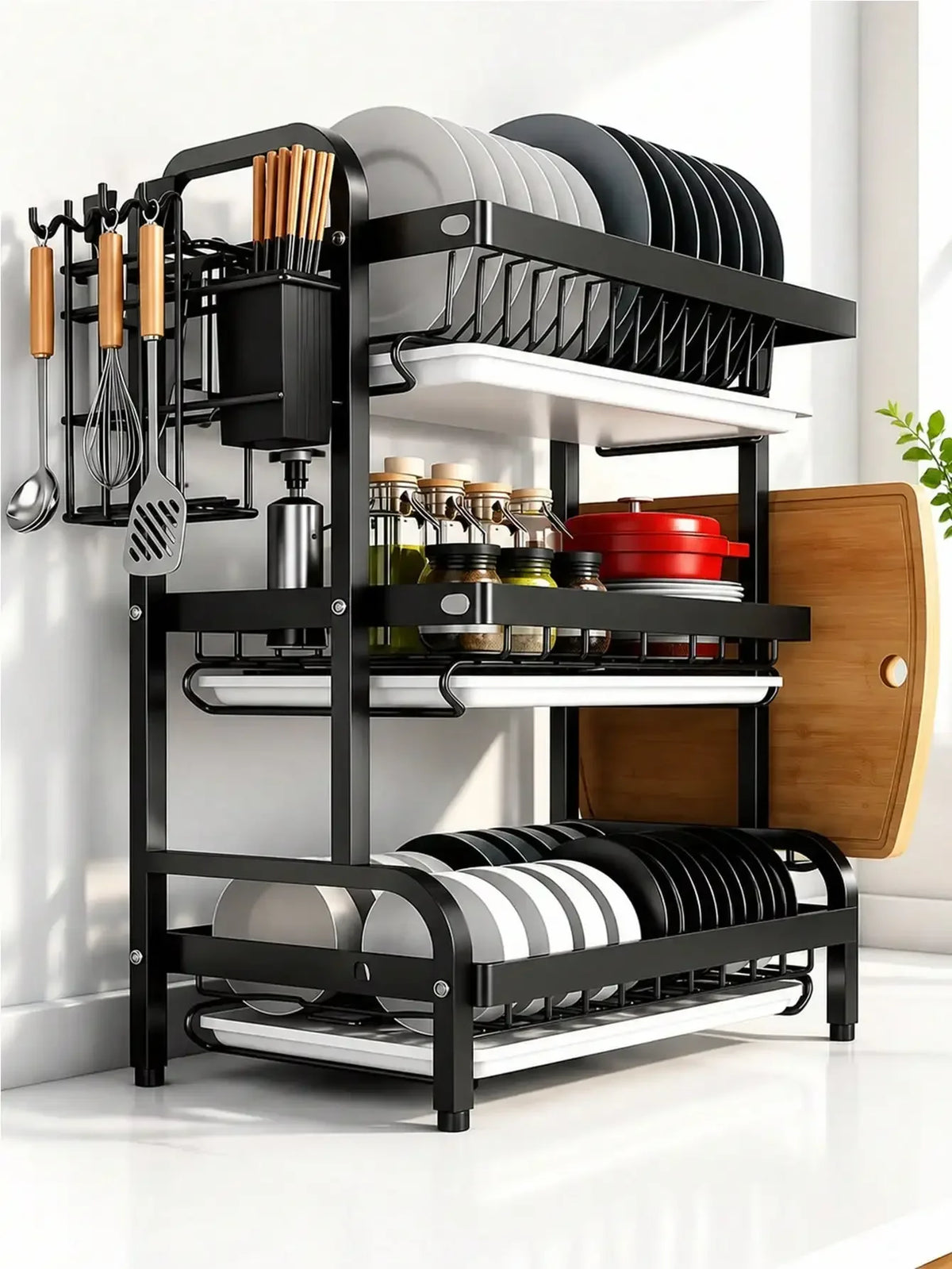 2-Tier Stainless Steel Dish Drying Rack Drainboard Rustproof