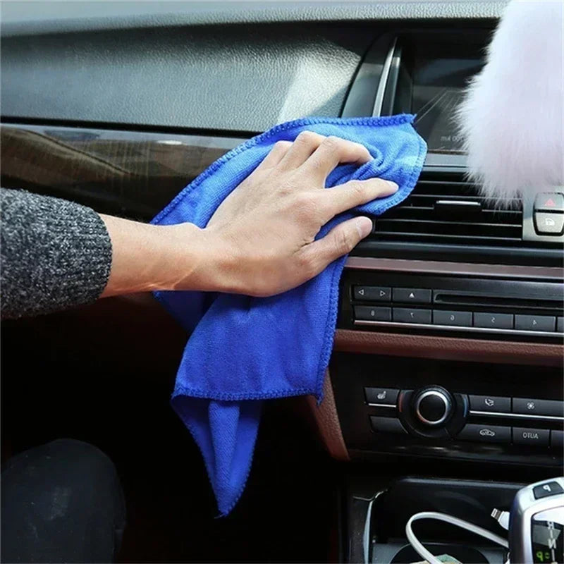 200pcs Microfiber Towels Car Wash Drying Cloth Blue