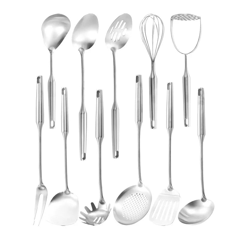Lmetjma 304 Stainless Steel Utensils All Metal Long