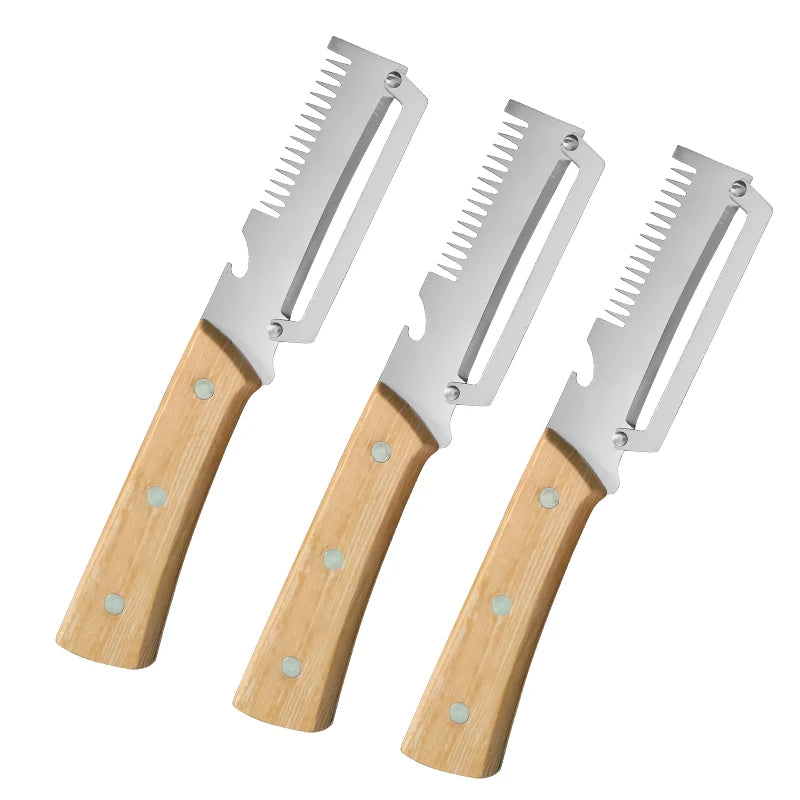 3-In-1 Stainless Steel Peeler Scallion Shredder Bottle Opener