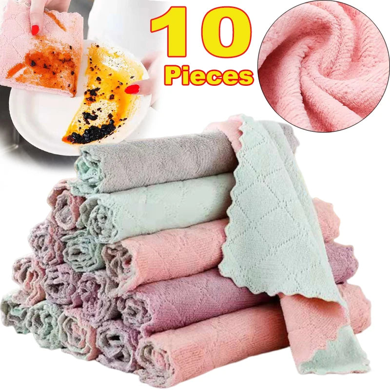Dish Cleaning Cloths Velvet Dishcloths High Absorbent Tableware