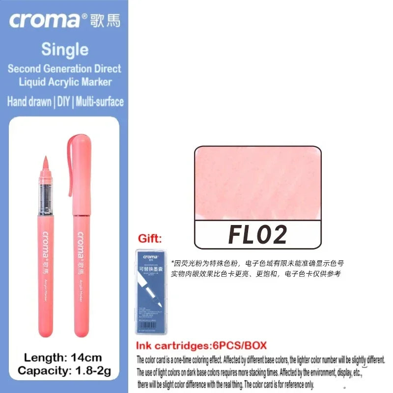 Croma 160/1 Colors Refillable Direct Liquid Acrylic Marker