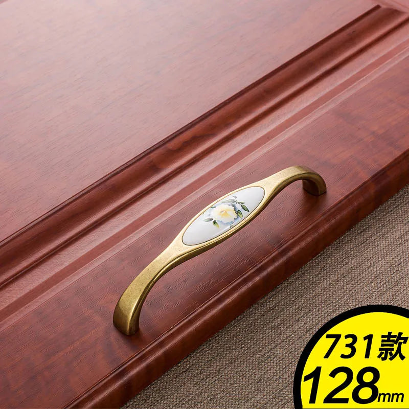 Ym Green Flower Ceramic Handles Cabinet Storage Dressers