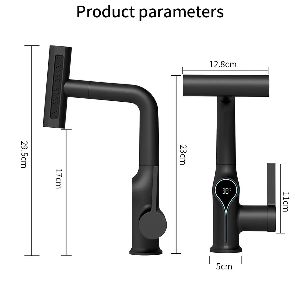 Multi Functional Waterfall Basin Faucet Mode Mixer Tap