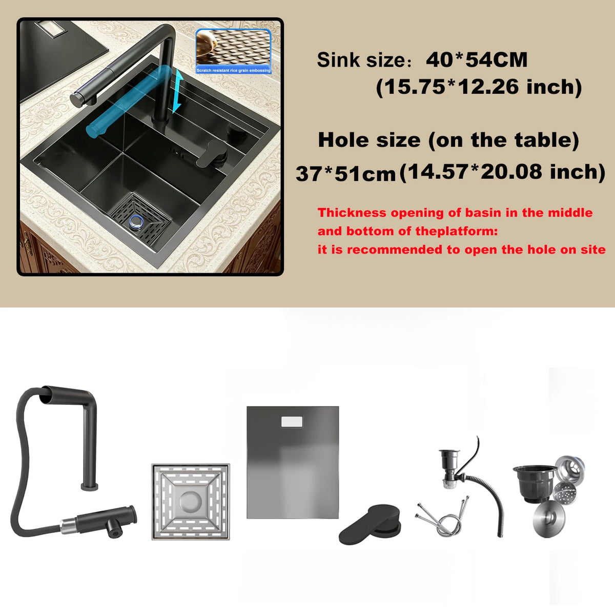 Hidden Sink Stainless Steel Bar Sinks Apartment Embossed