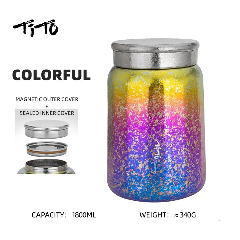 Tito Titanium Pure Titanium Tea Jar Large Storage
