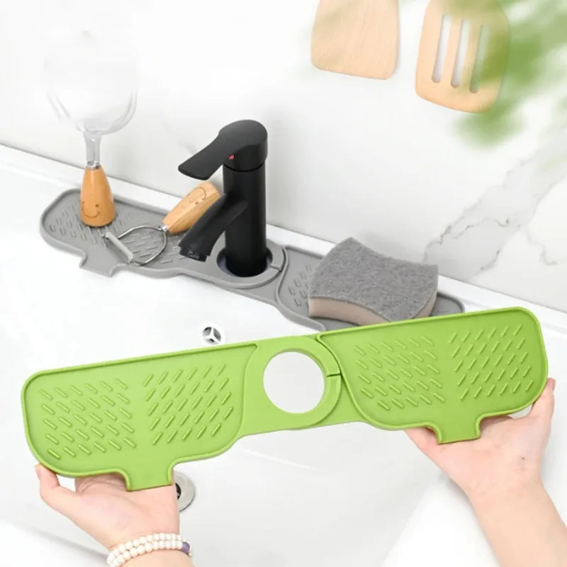 Sink Splash Drain Mat Silicone Faucet Handle Drip