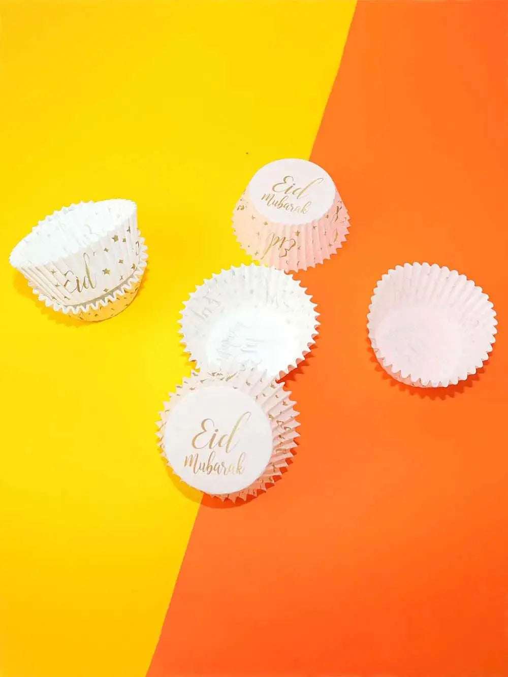 50pcs/Set Eid Mubarak Cupcake Paper Cups Ramadan Mubarak
