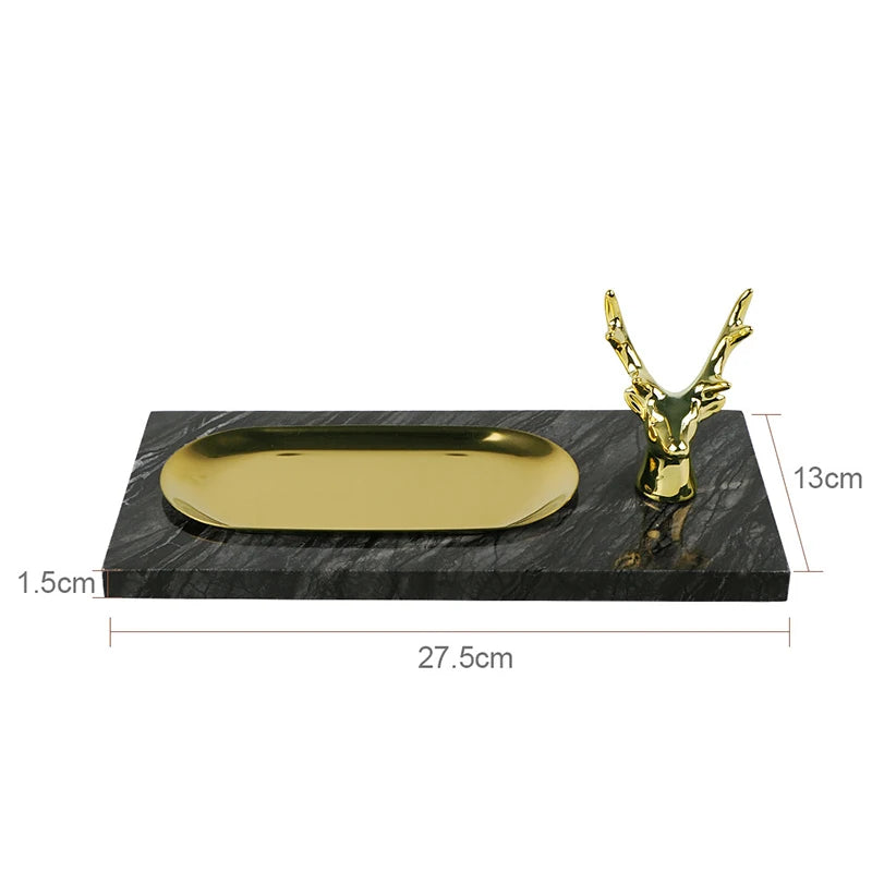 Black Natural Marble Stone Bathroom Luxury Toothbrush Holder