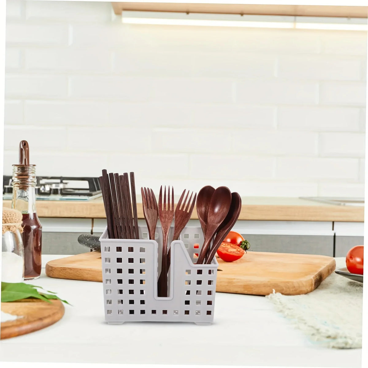1pc Dish Rack Dishwasher Wall-Mounted Chopsticks Straw Storage