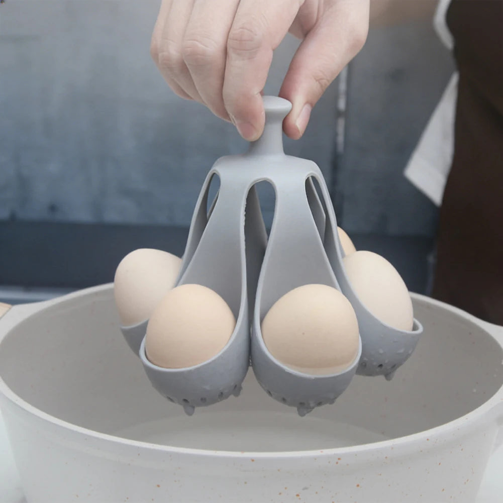 1pc 4/6 Egg Holder High-Temperature Resistant Silicone Egg