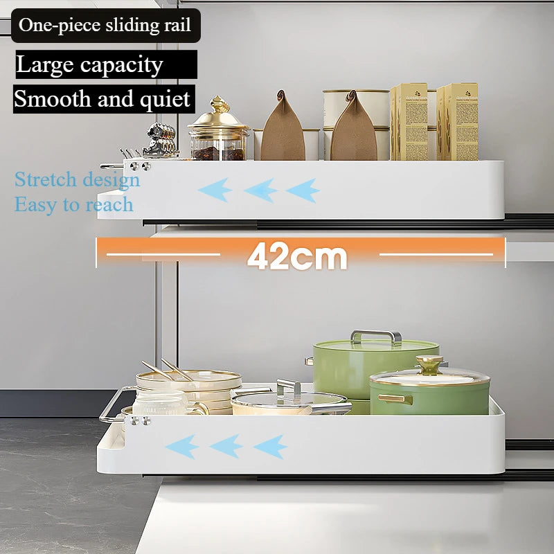 Pull Out Organizer Slide Rails Drawer Type Storage