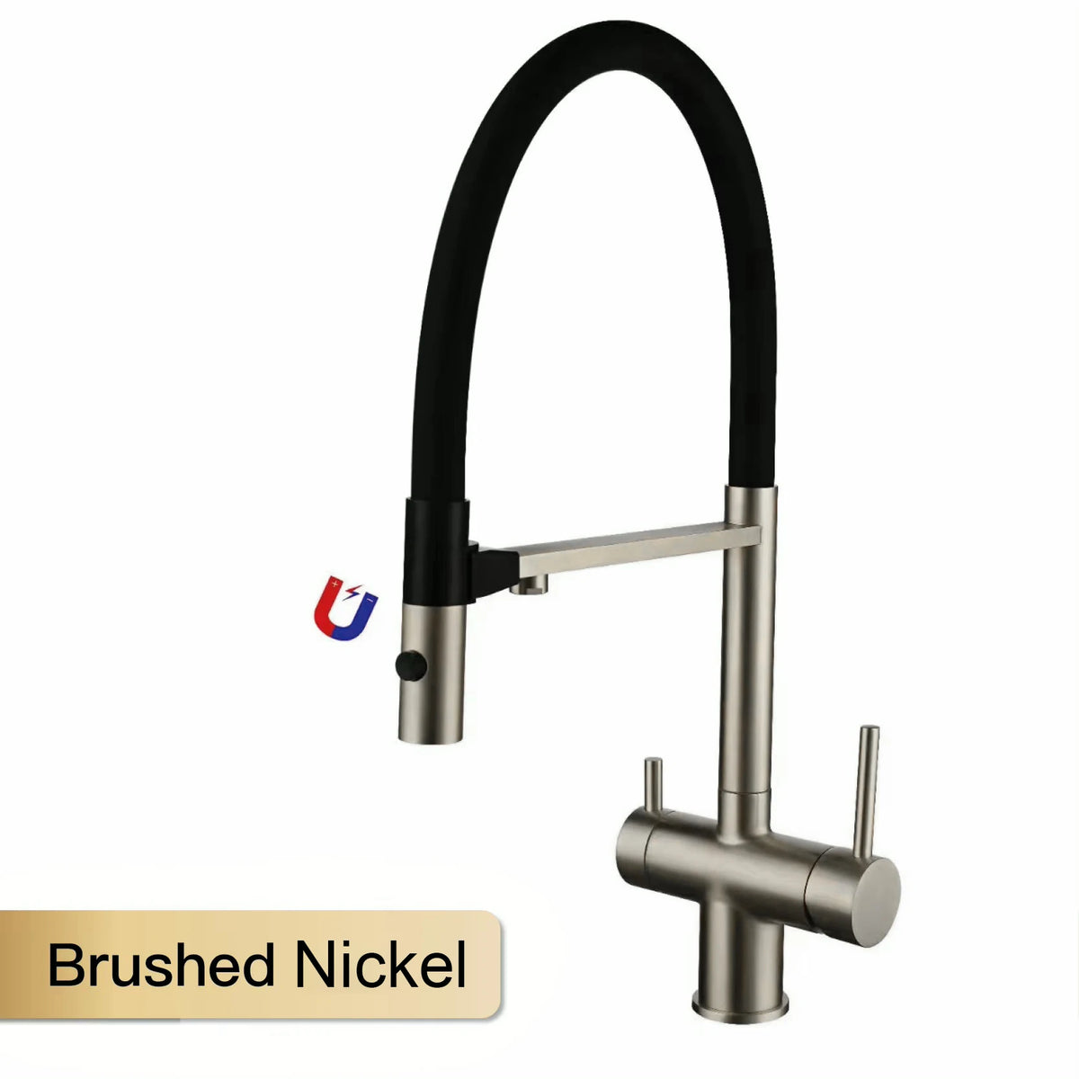 Modern Brushed Gold Brass Faucet Water Filtration Design