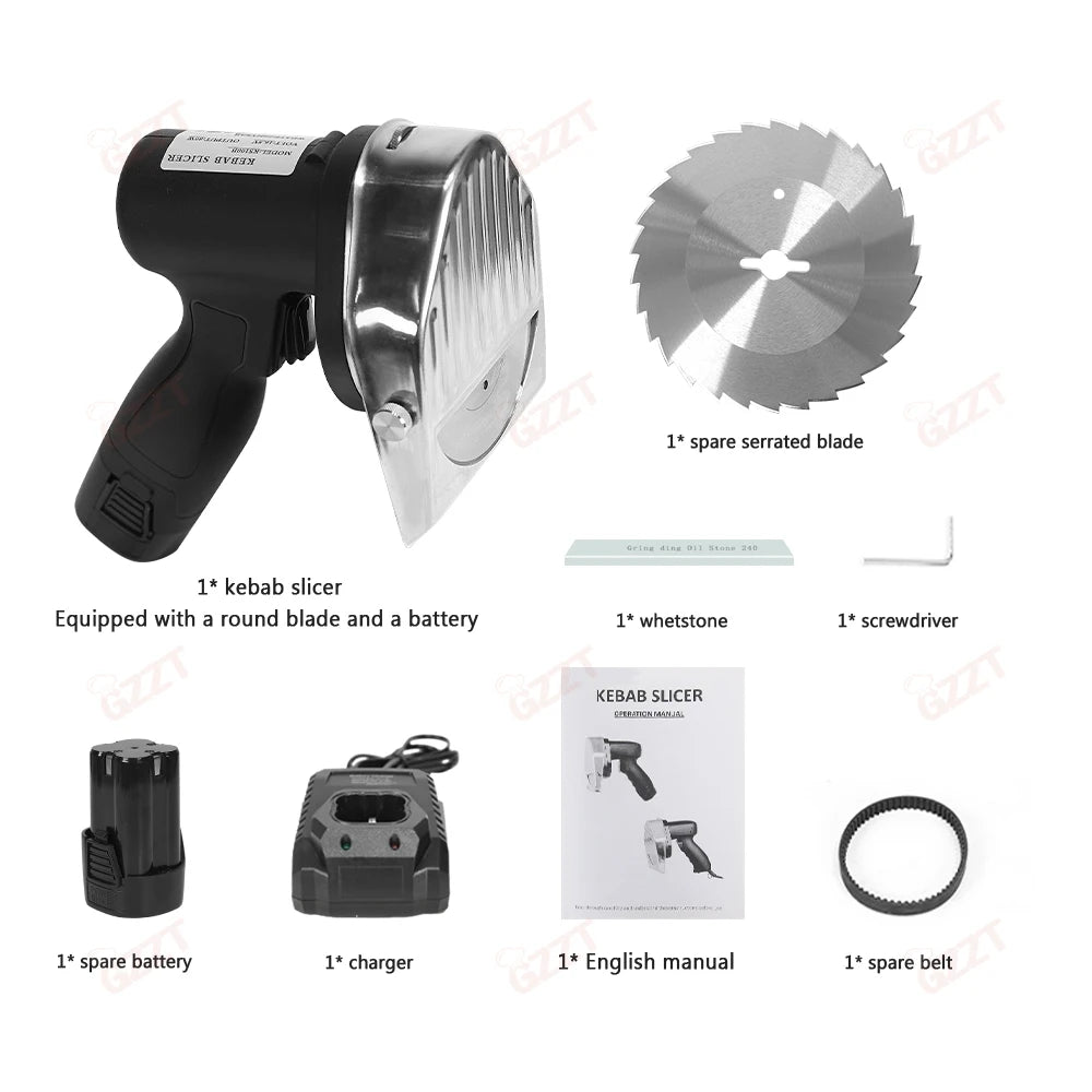 Gzzt Cordless Meat Slicer Battery-Charged Handheld Roast Meat