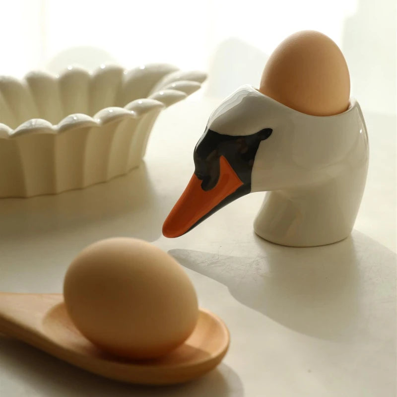 Ceramic Duck Swan Shape Egg Holder Storage Cup