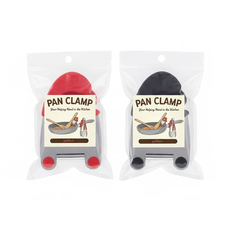 Anti-Scald Silicone Grip Pot Clip Holder Spoon Stainless