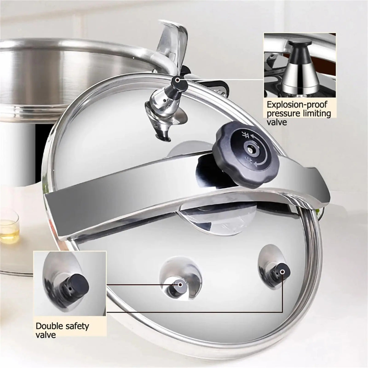 3-In-1 Safety Commercial Pressure Cooker Explosion-Proof Valve &