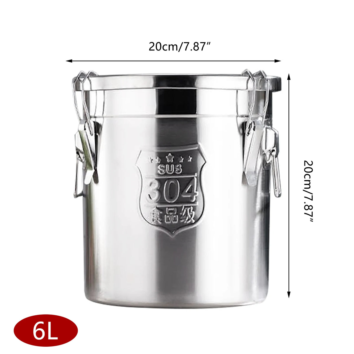 6l/12l Stainless Steel Cereal Container Rice Oil Storage