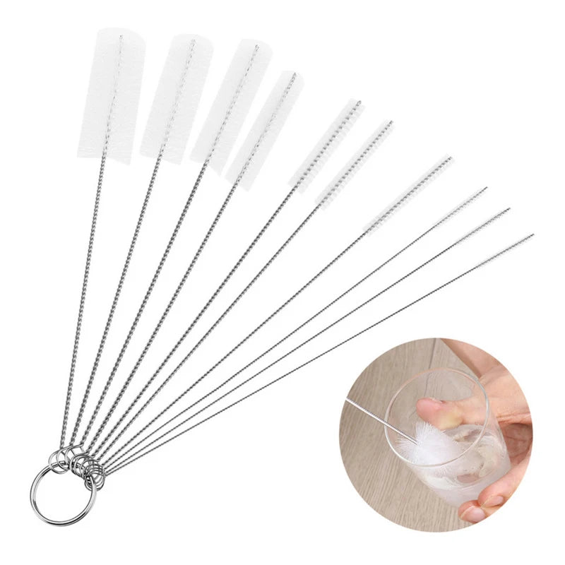 10pcs/Set Baby Bottle Brushes Straw Cleaner Cleaning Brush