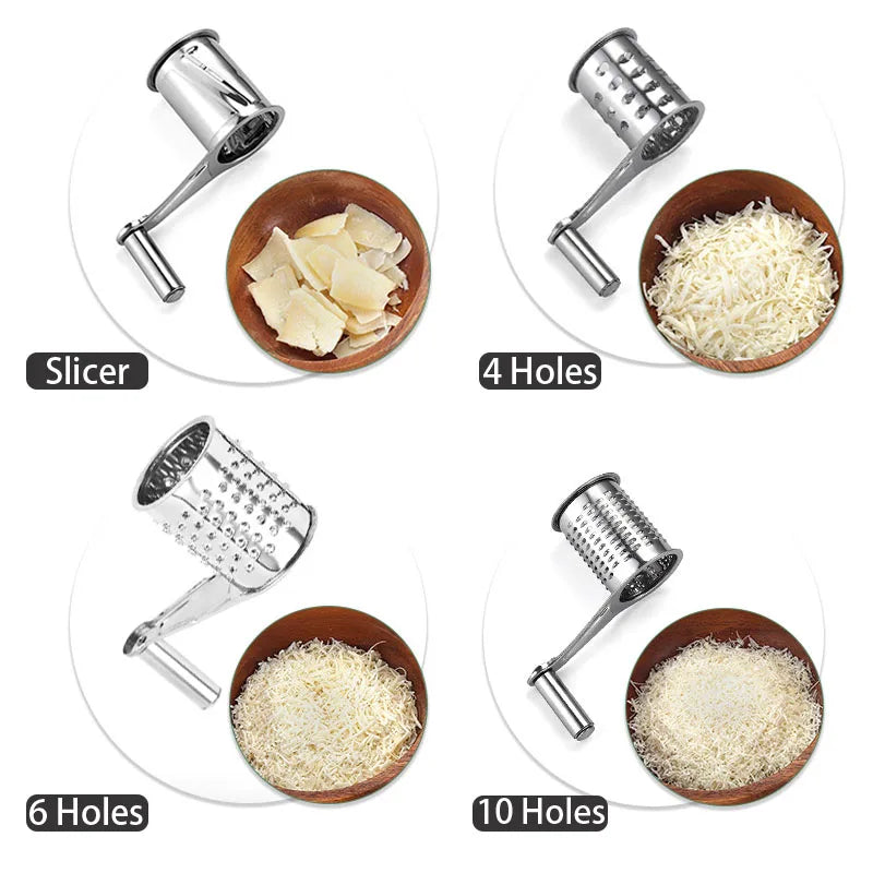 Holaroom Stainless Steel Cheese Slicer Shredder Drums Blades