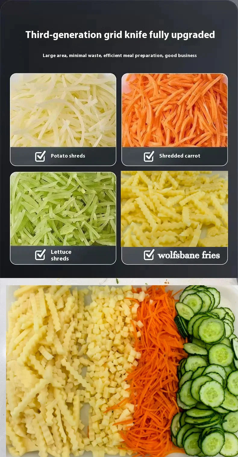 220v Vegetable Chopper Electric Cutting Machine Carrot Potato