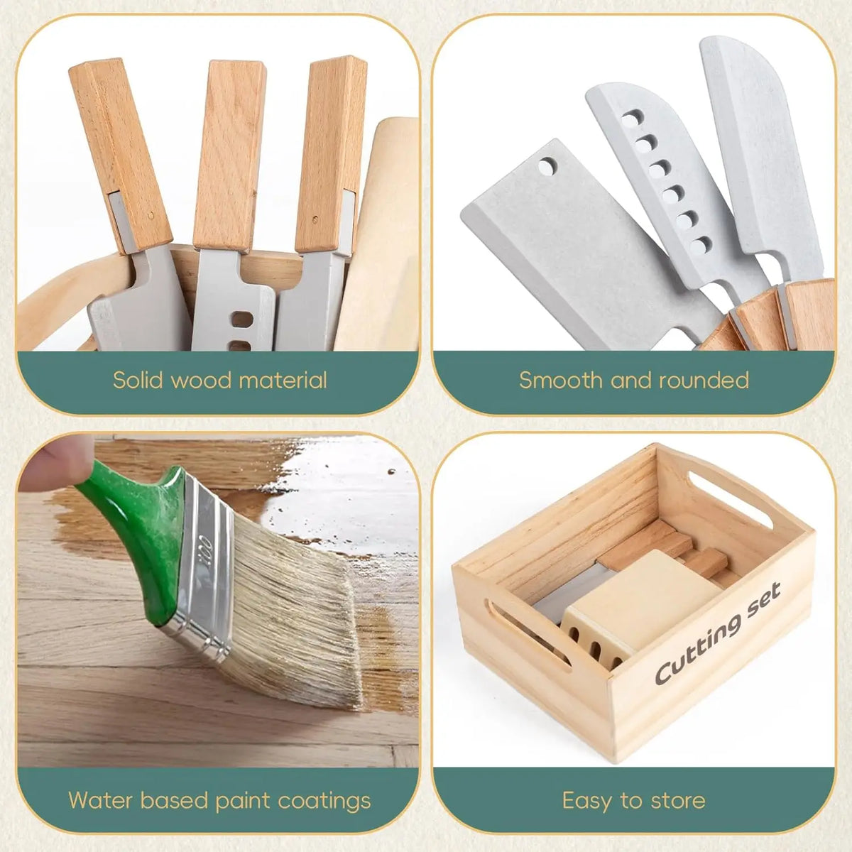 Wooden Pretend Play Toys Cutting Food Fruit Vegetable